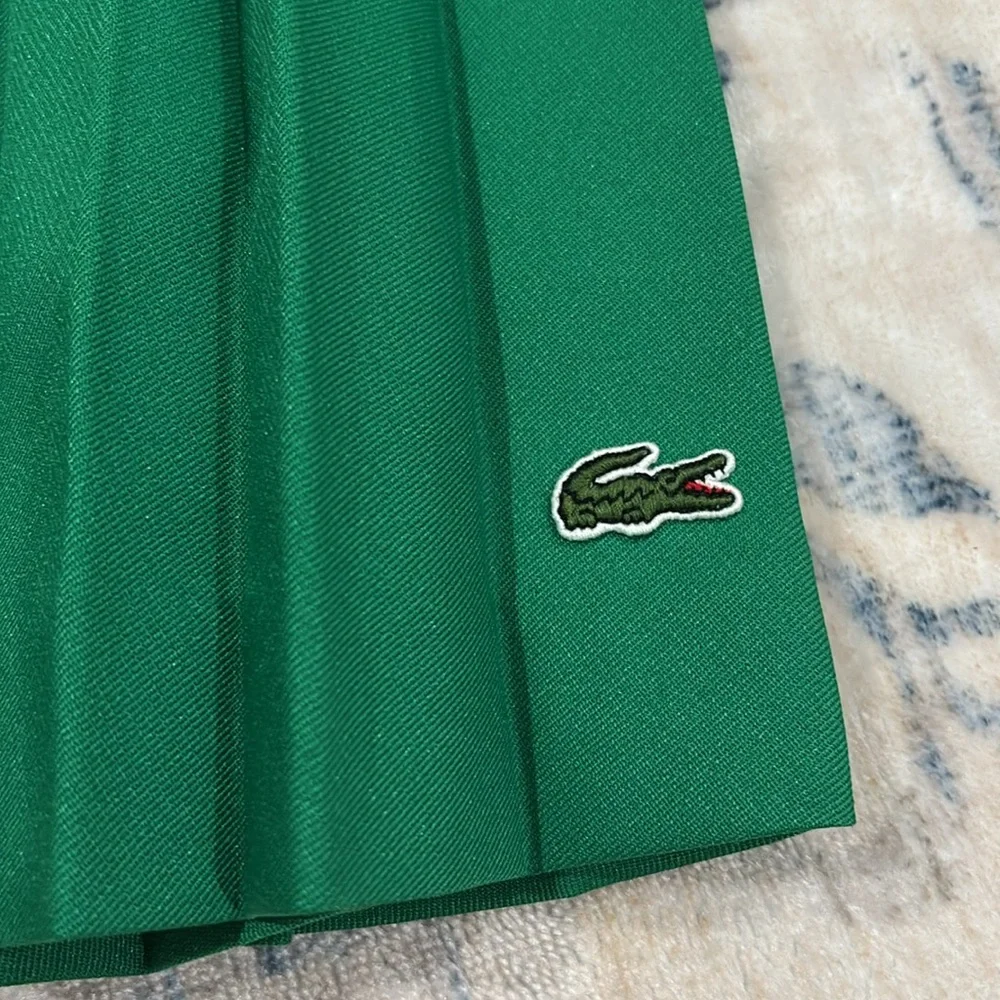 NWT Lacoste Live Womens Green Pleated Tennis Skirt, Size 36-S - Picture 4 of 6
